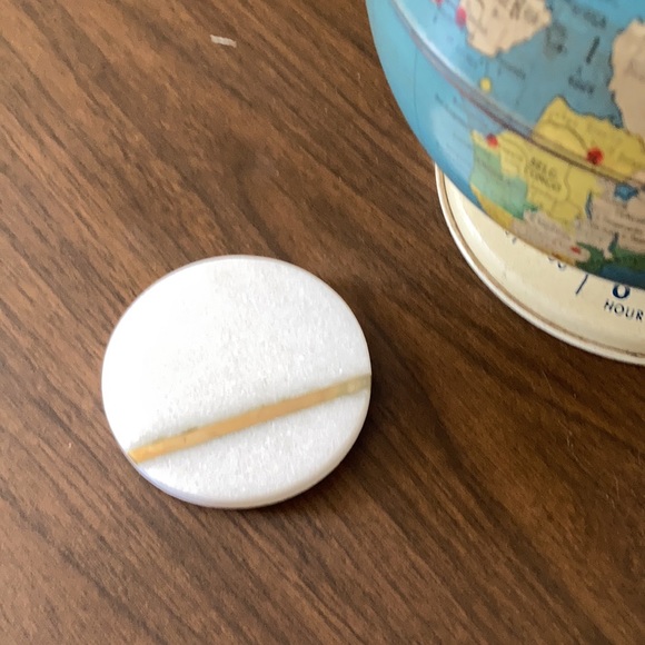 🧊🥃 Stone Coaster with Brass Inlay - Single Coaster | Mad Men Style 🥃🧊 - Picture 3 of 3